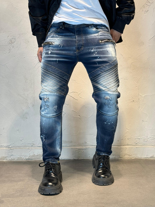 NEW FIT BIKER 3 BLUE JEANS