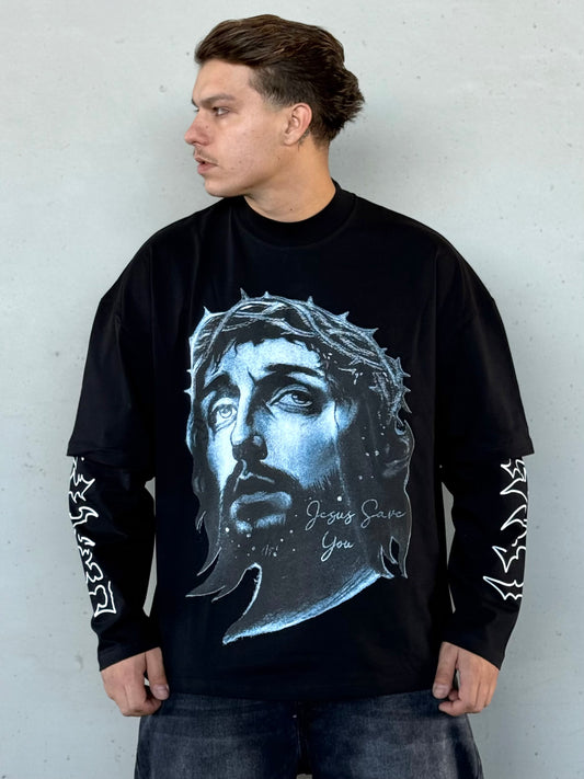 LONGSLEEVE JESUS BLACK