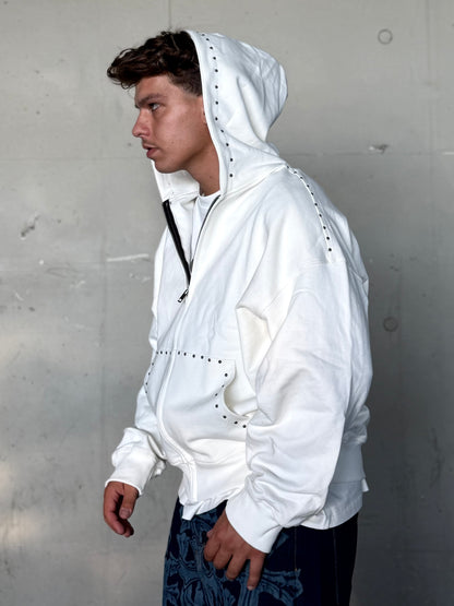 HOODIE DOTS WHITE