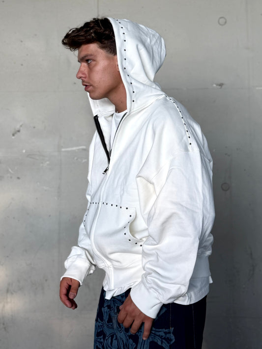 HOODIE DOTS WHITE