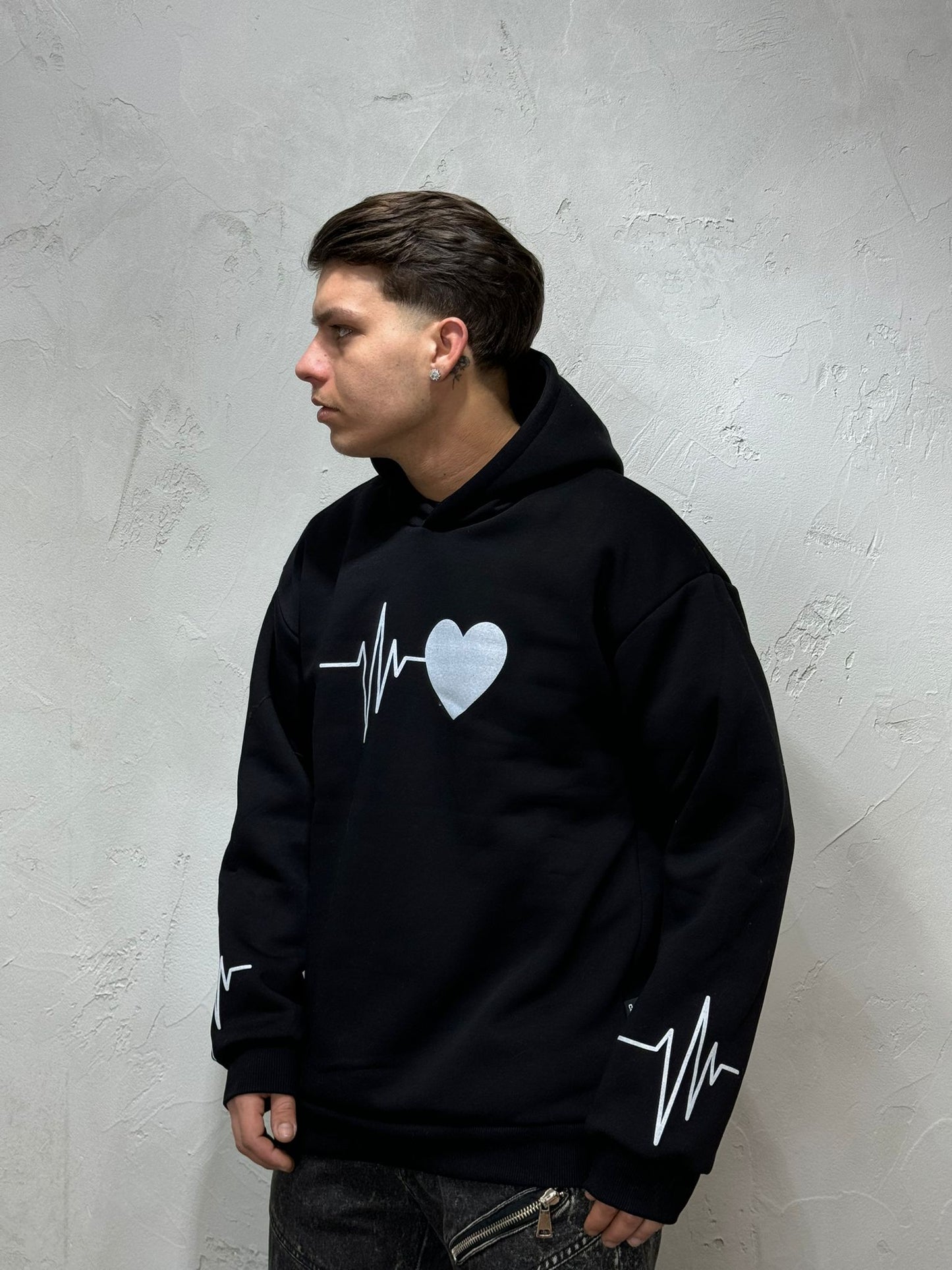 HOODIE REGULAR FIT S.VALENTINE BLACK