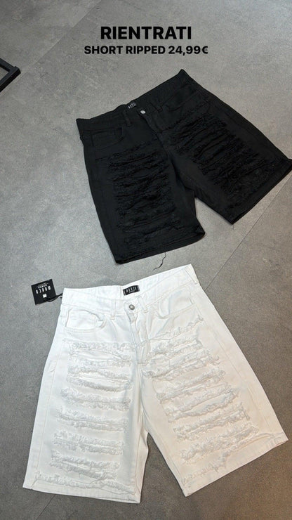 SHORT RIPPED BLACK