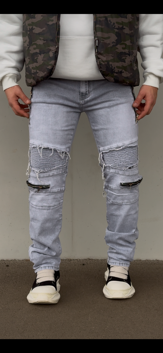 SKINNY FIT BREAKAGES GREY