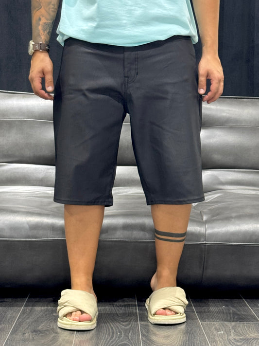 SHORTS BASIC WAXED BLACK