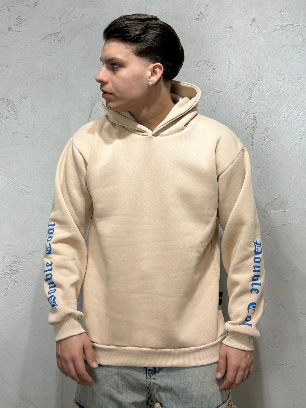 REGULAR FIT HOODIE DOUBLE BEIGE