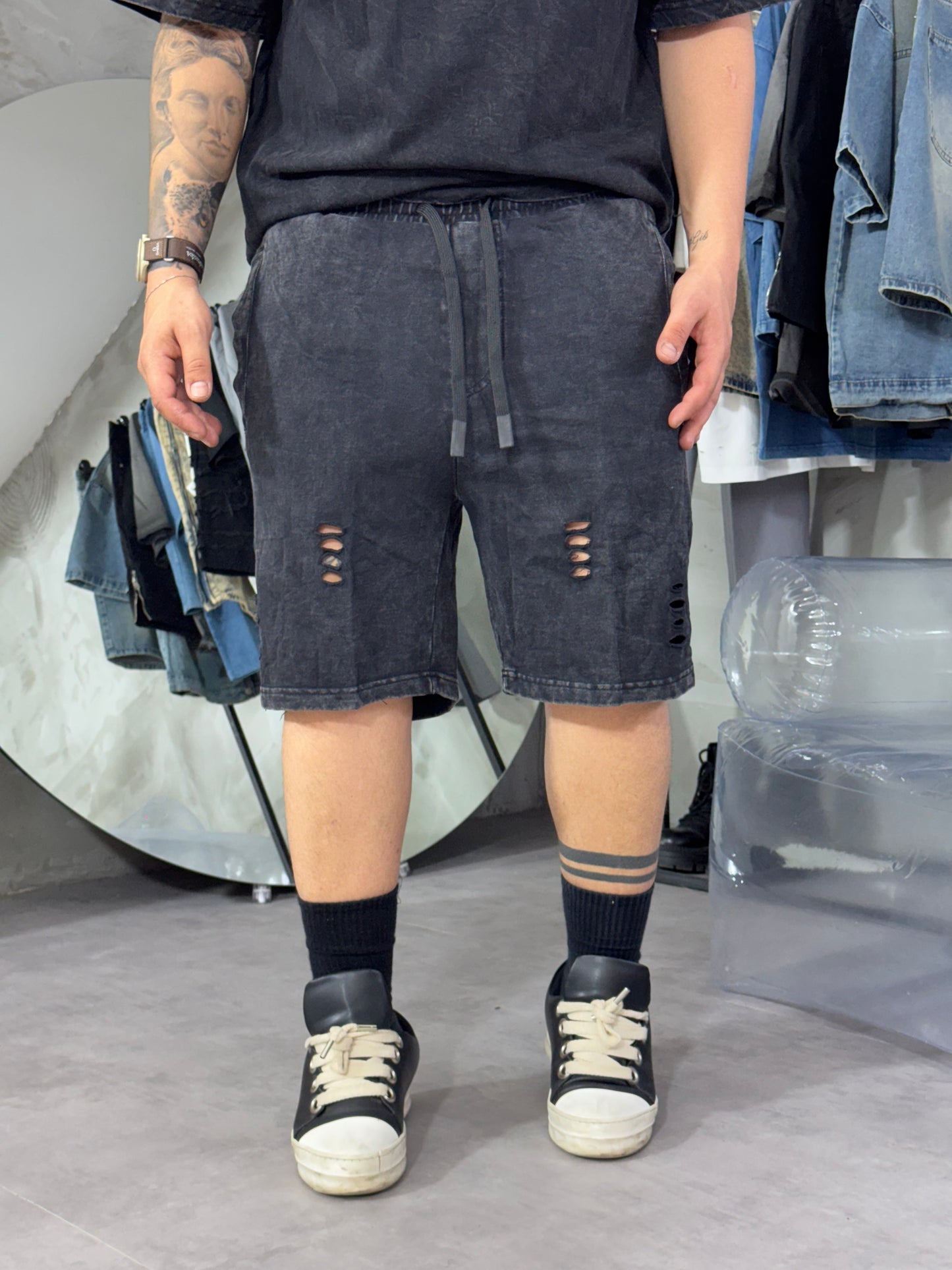COORDSET ECONOMY TORN BLACK