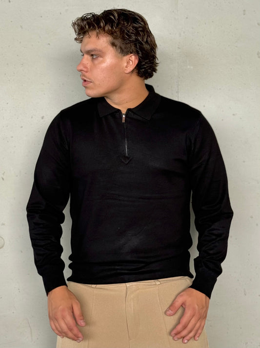 POLO ZIP LONG BLACK
