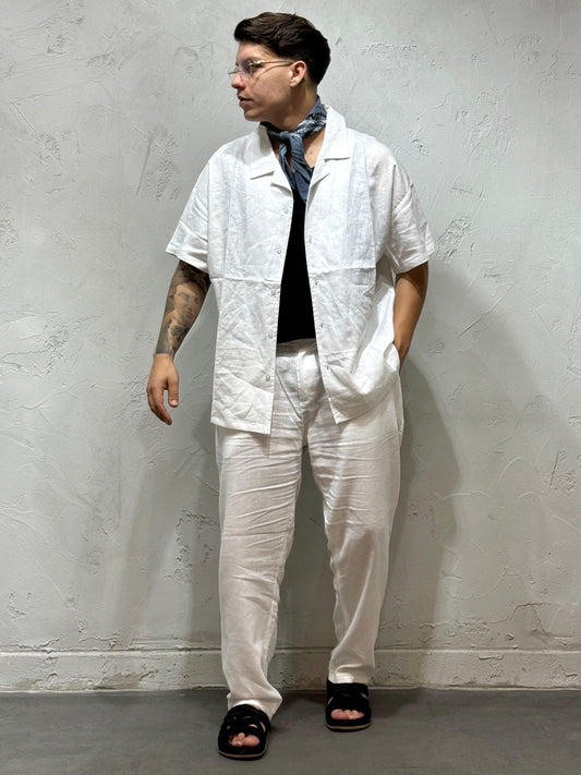 COORDINATO FORMENTERA IN LINO WHITE