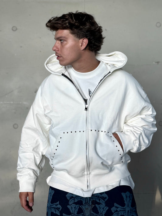 HOODIE DOTS WHITE