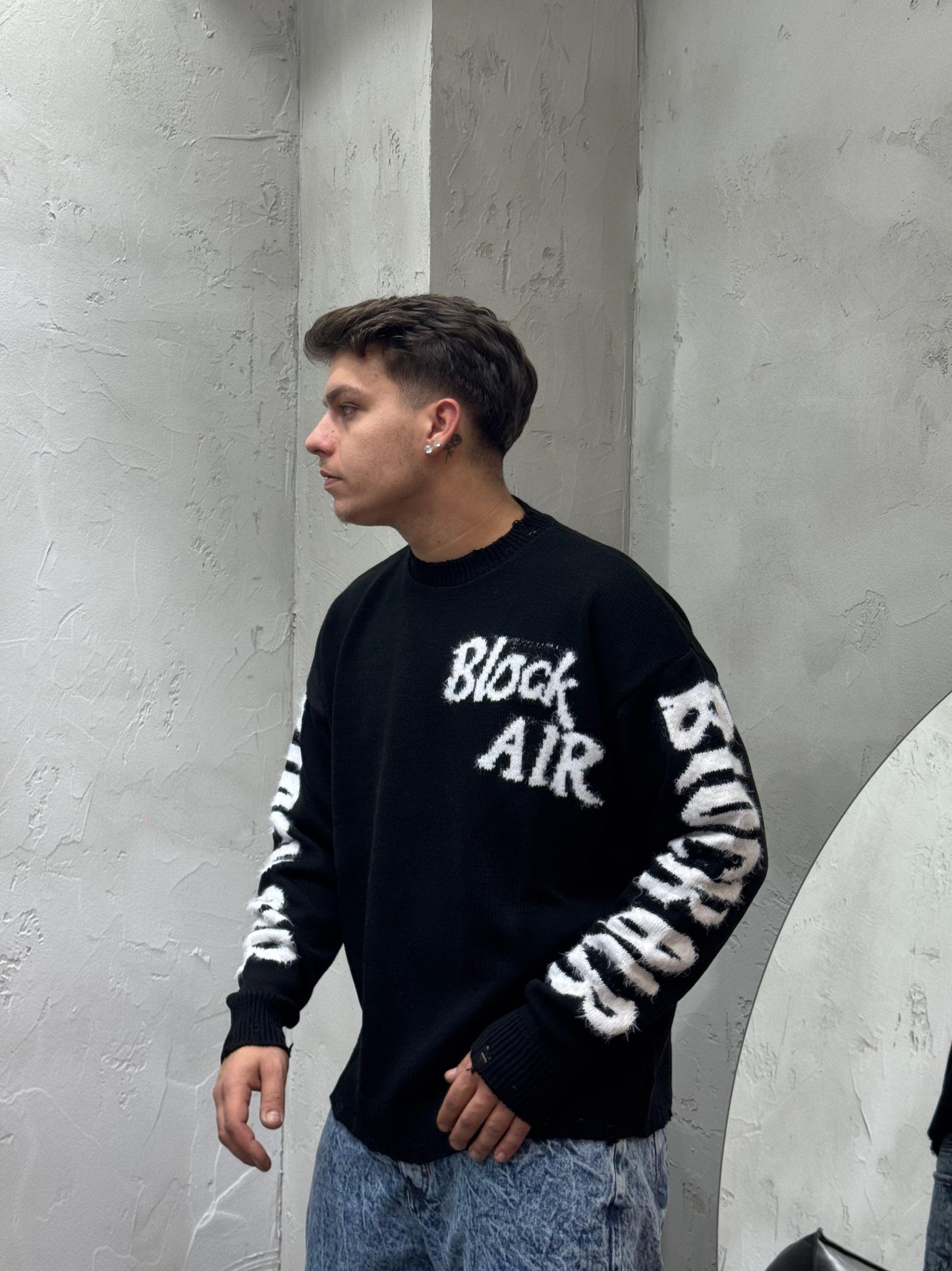 MAGLIONCINO BLOCK AIR BLACK