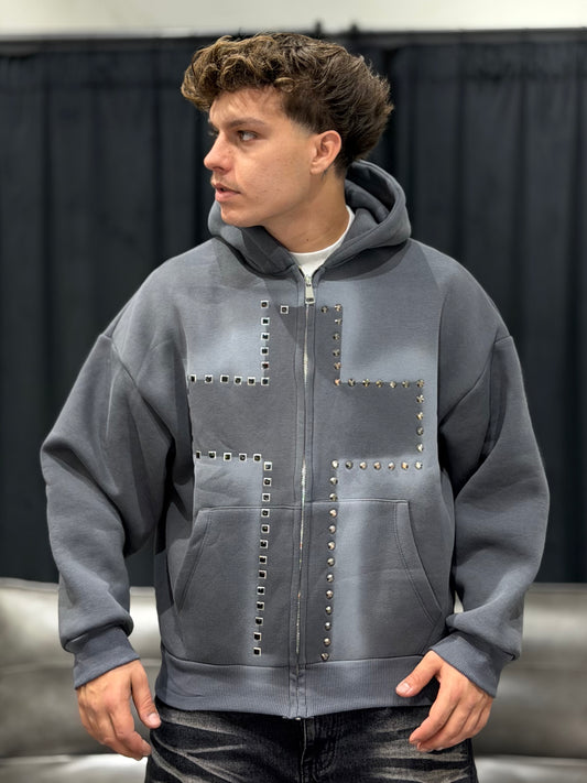 FELPA CROSS SFUMATA PIOMBO