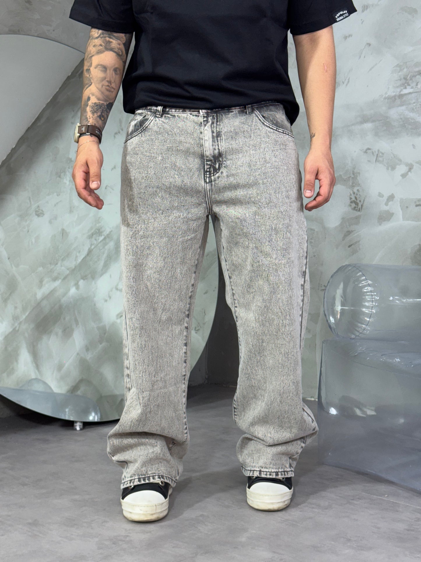 BAGGY BASIC MARBLE GREY