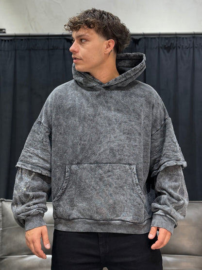 HOODIE DIAMOND FLAME GREY