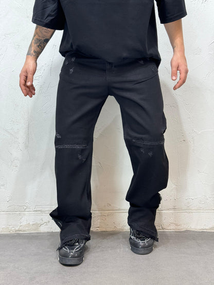 BAGGY DOUBLE ZIP TEARS BLACK