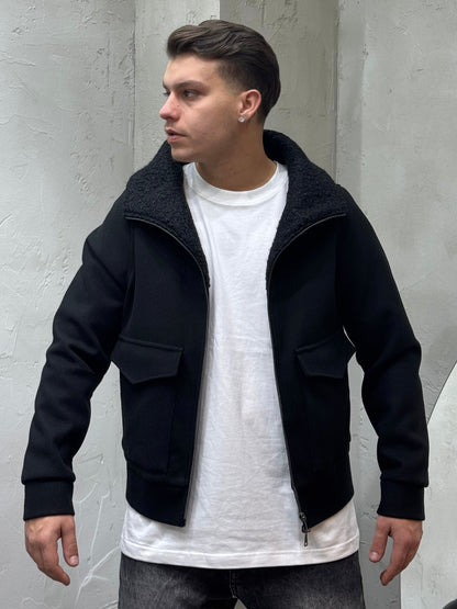 BLACK SHEEPSKIN JACKET