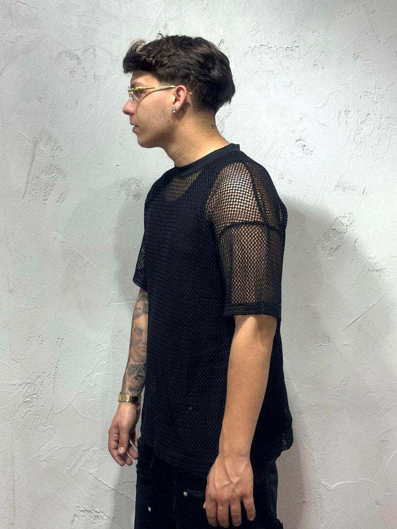 T-SHIRT PERFORATED BLACK