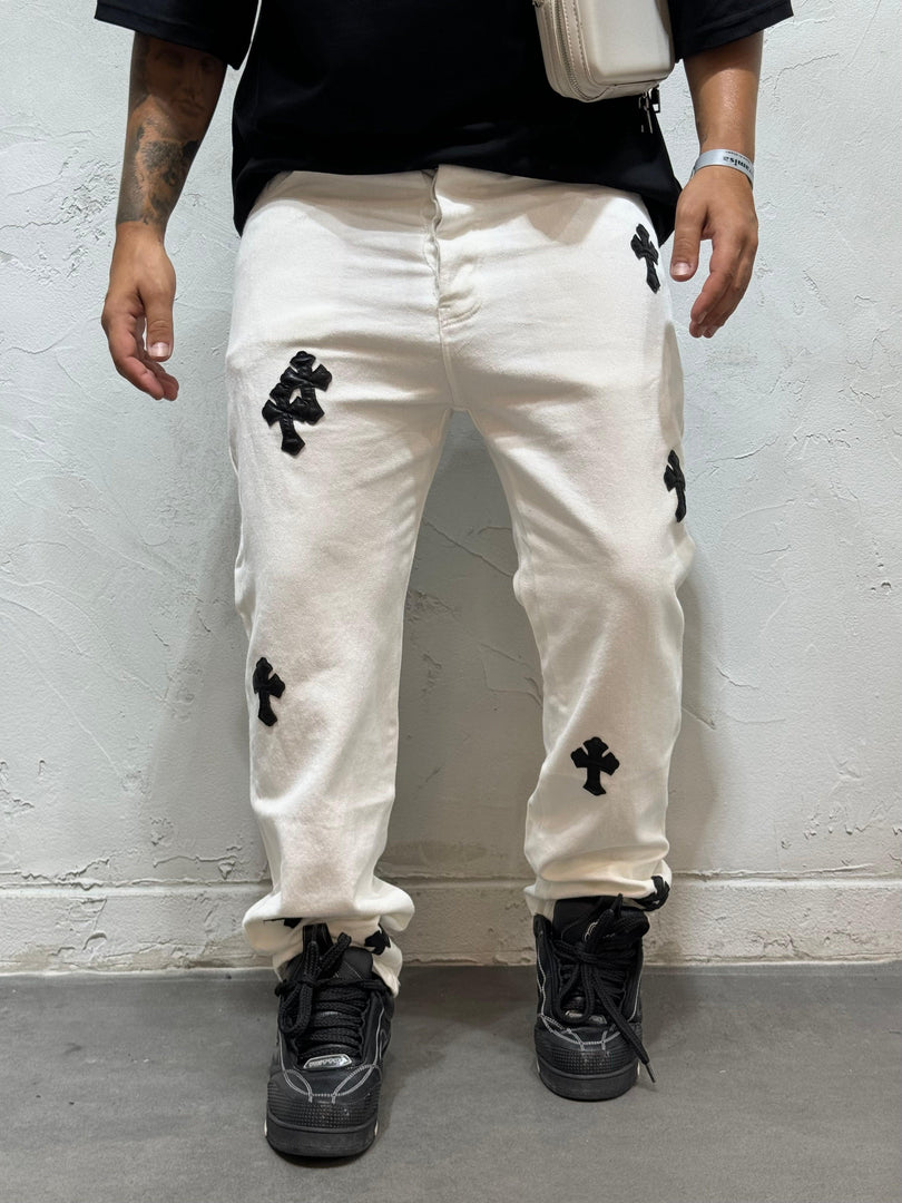 PANTALONI BAGGY FIT CROIX BIANCO