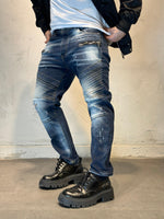 Carica l&#39;immagine nel visualizzatore Galleria, JEANS NEW FIT BIKER 3 BLU
