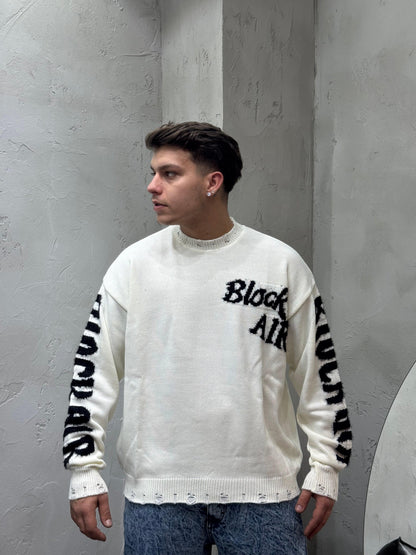 MAGLIONCINO BLOCK AIR WHITE