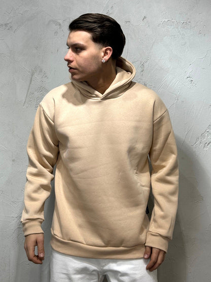 REGULAR FIT HOODIE ANGEL BEIGE