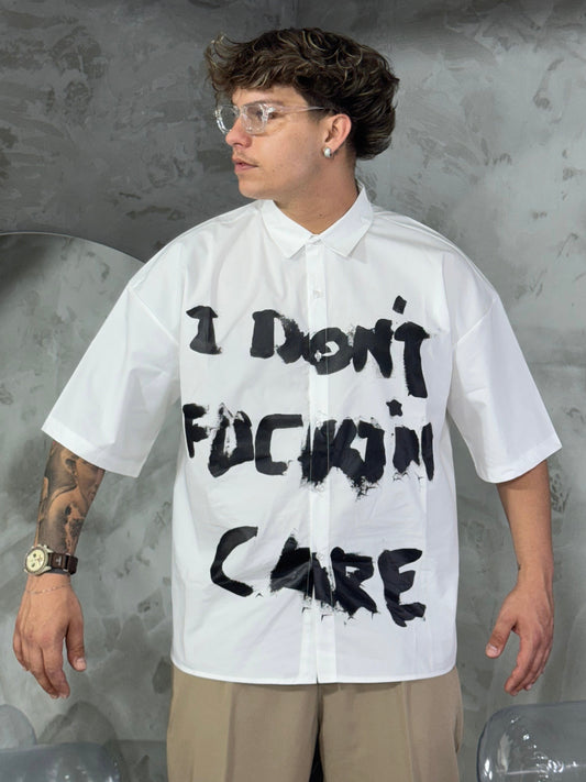 CAMICIA I DON’T FUCKING WHITE