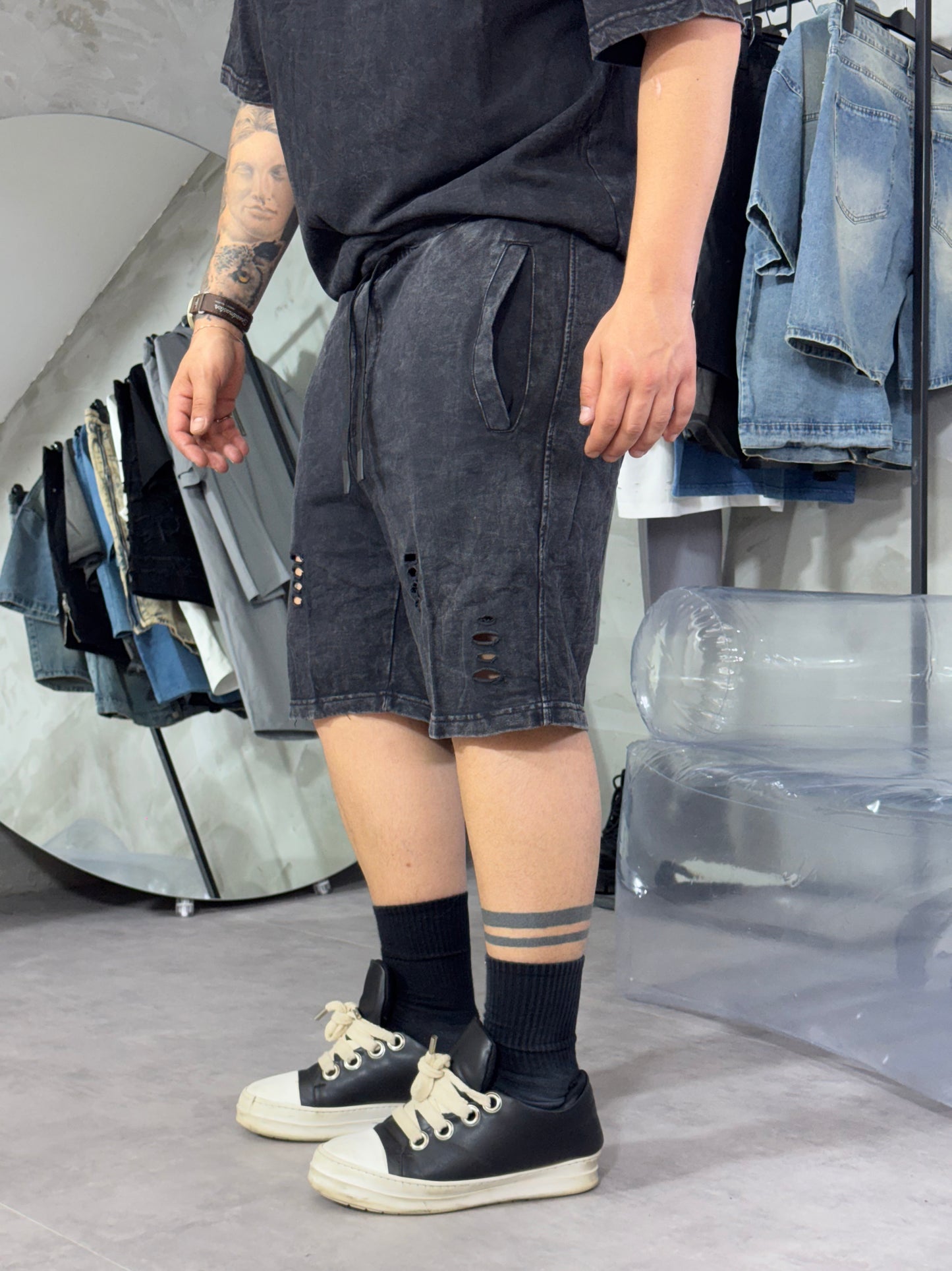 COORDSET ECONOMY TORN BLACK