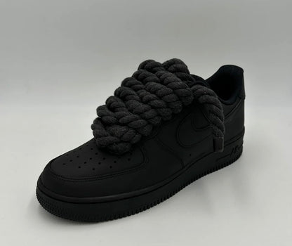 AIRFORCE 1 CUSTOM ROPE LACE BLACK