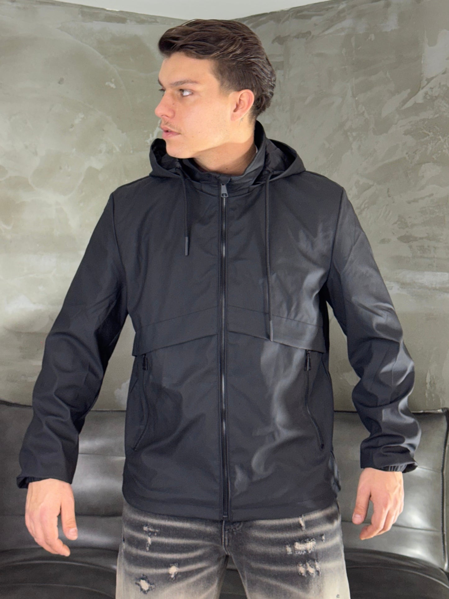 GIUBBOTTO WINDPROOF BLACK