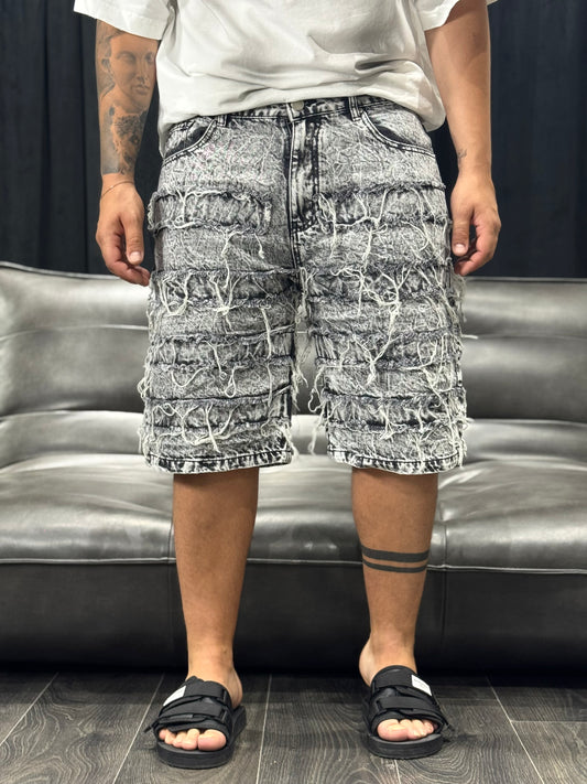 SHORTS RIPPED GREY