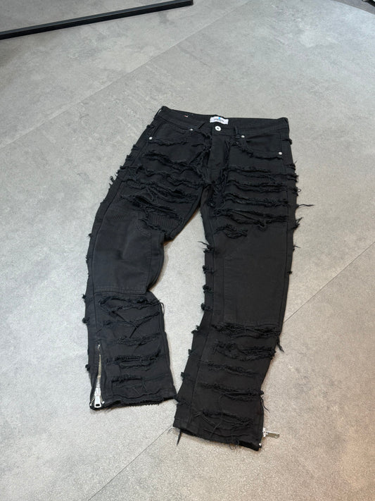 BAGGY FIT CARPENTER RIPPED BLACK