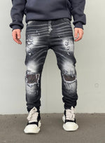 Carica l&#39;immagine nel visualizzatore Galleria, JEANS NEW FIT GLITTER GRIGIO
