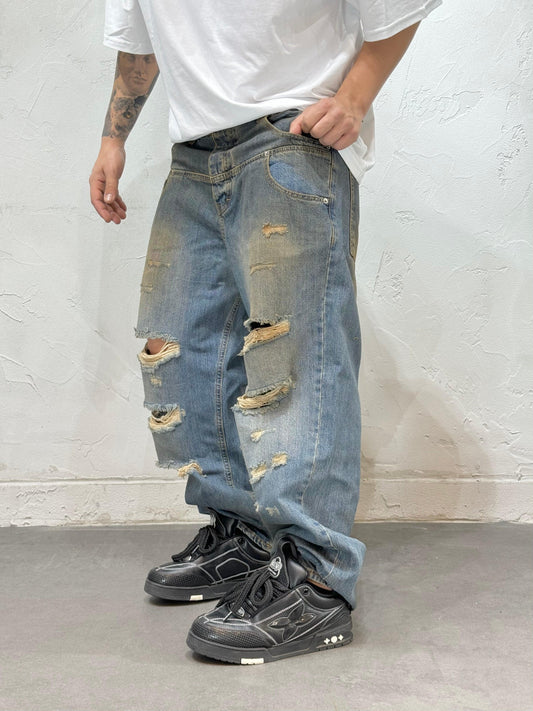 BAGGY FIT FRAYED JEANS FREESTART