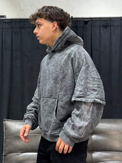 HOODIE DIAMOND FLAME GREY