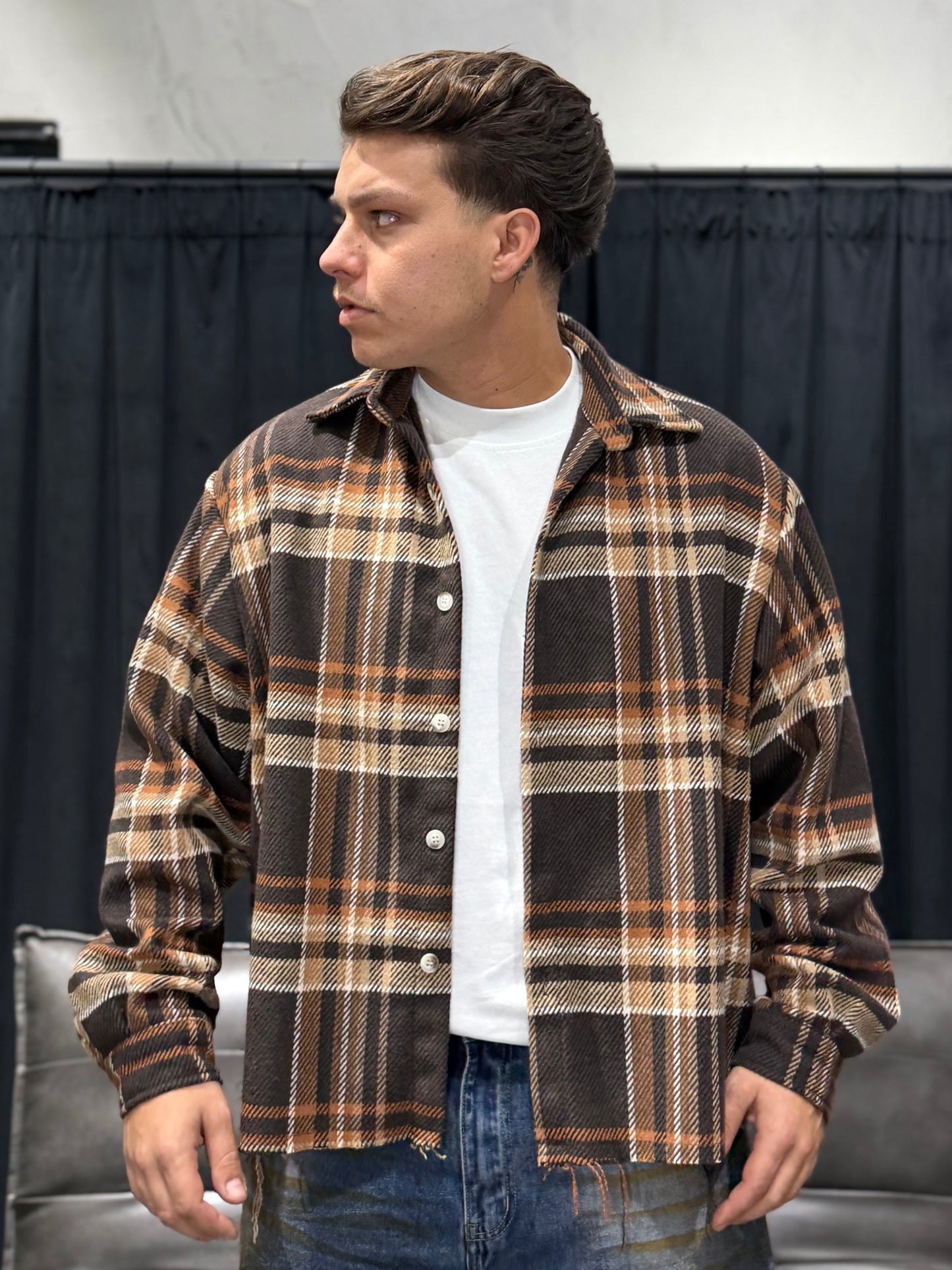 CAMICIA QUADRI BROWN