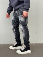 Carica l&#39;immagine nel visualizzatore Galleria, JEANS NEW FIT GLITTER GRIGIO
