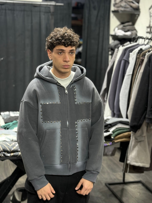 FELPA CROCE SFUMATA PIOMBO