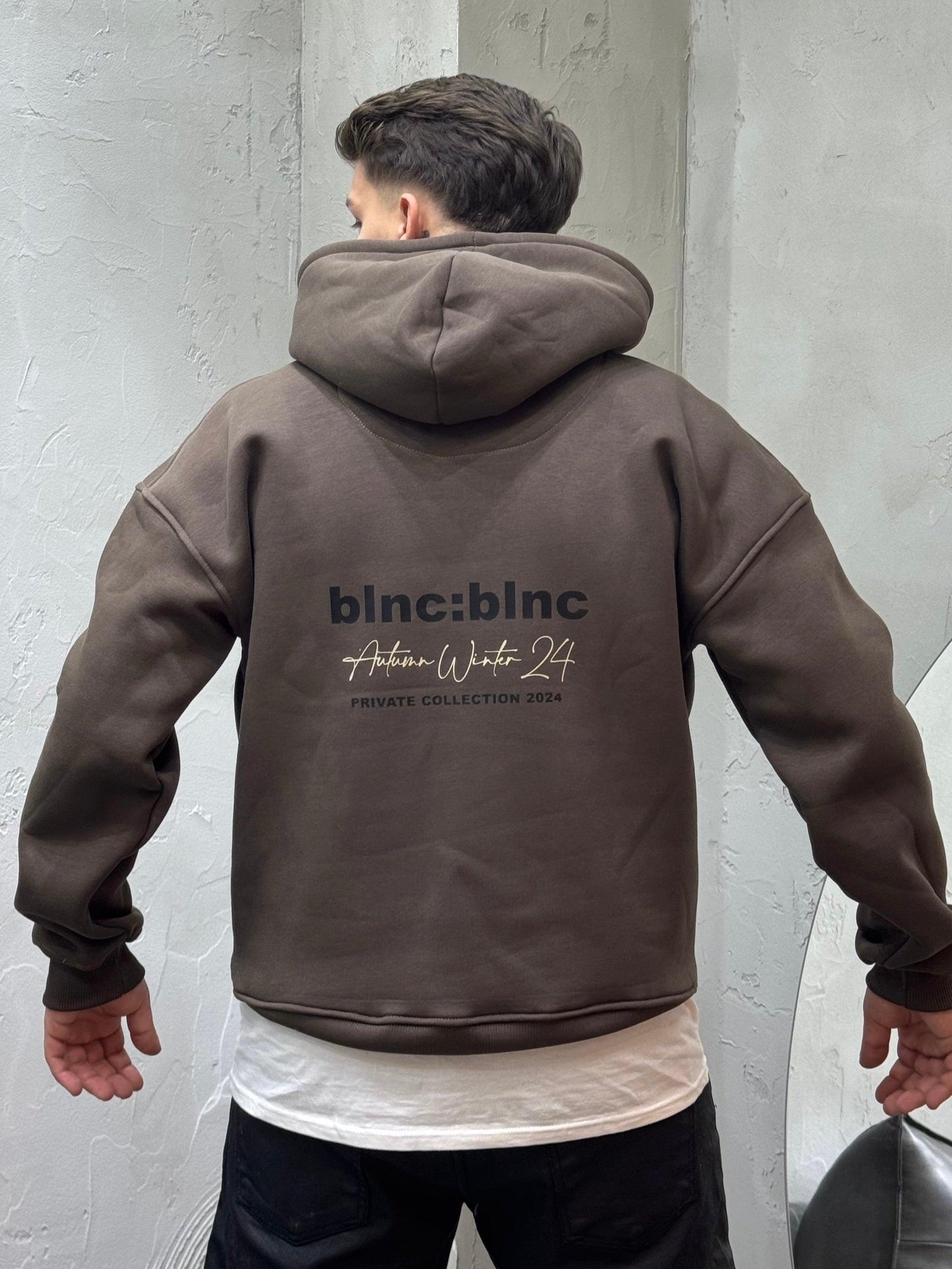 HOODIE BLNC LIMITED MINIMALISM MOKKA