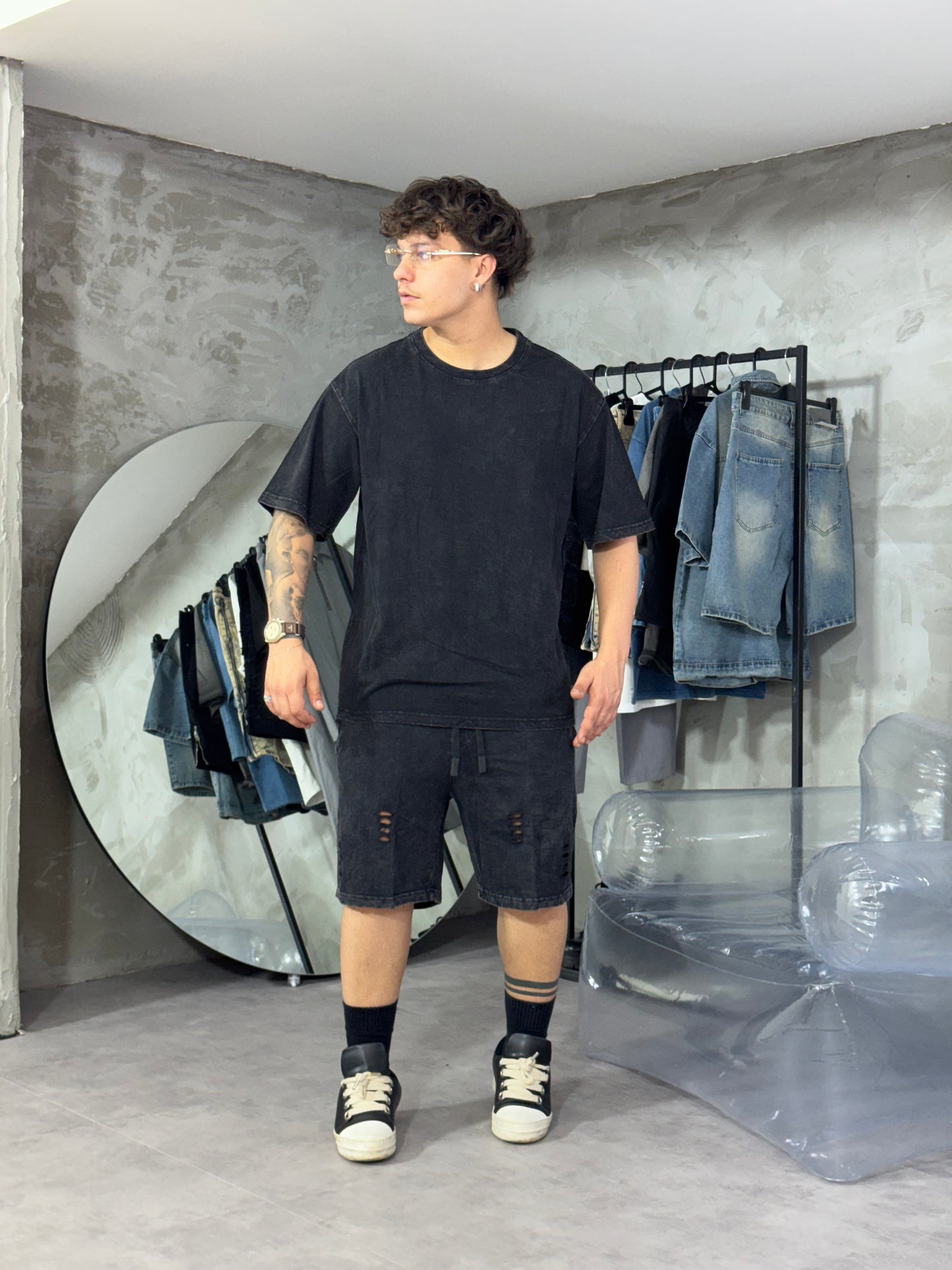 COORDSET ECONOMY TORN BLACK