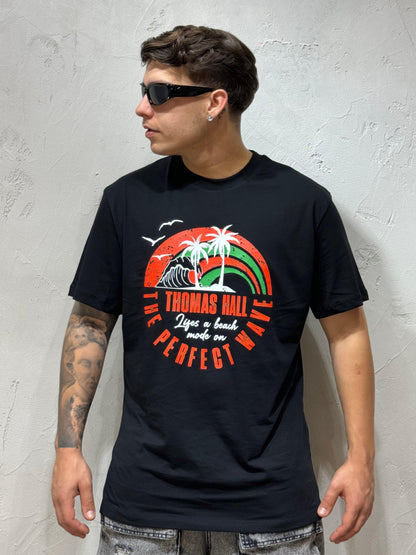 PALM BY THOMAS HALL BLACK T-SHIRT