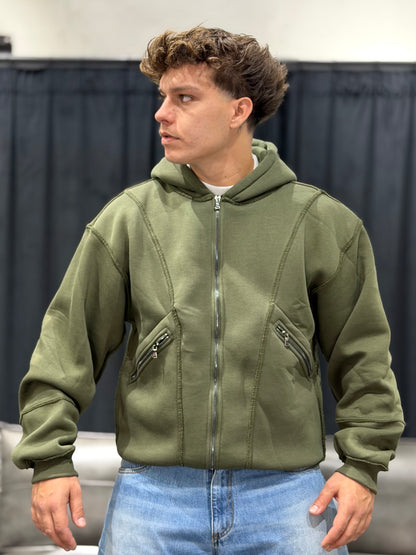 HOODIE MULTIZIP GREEN