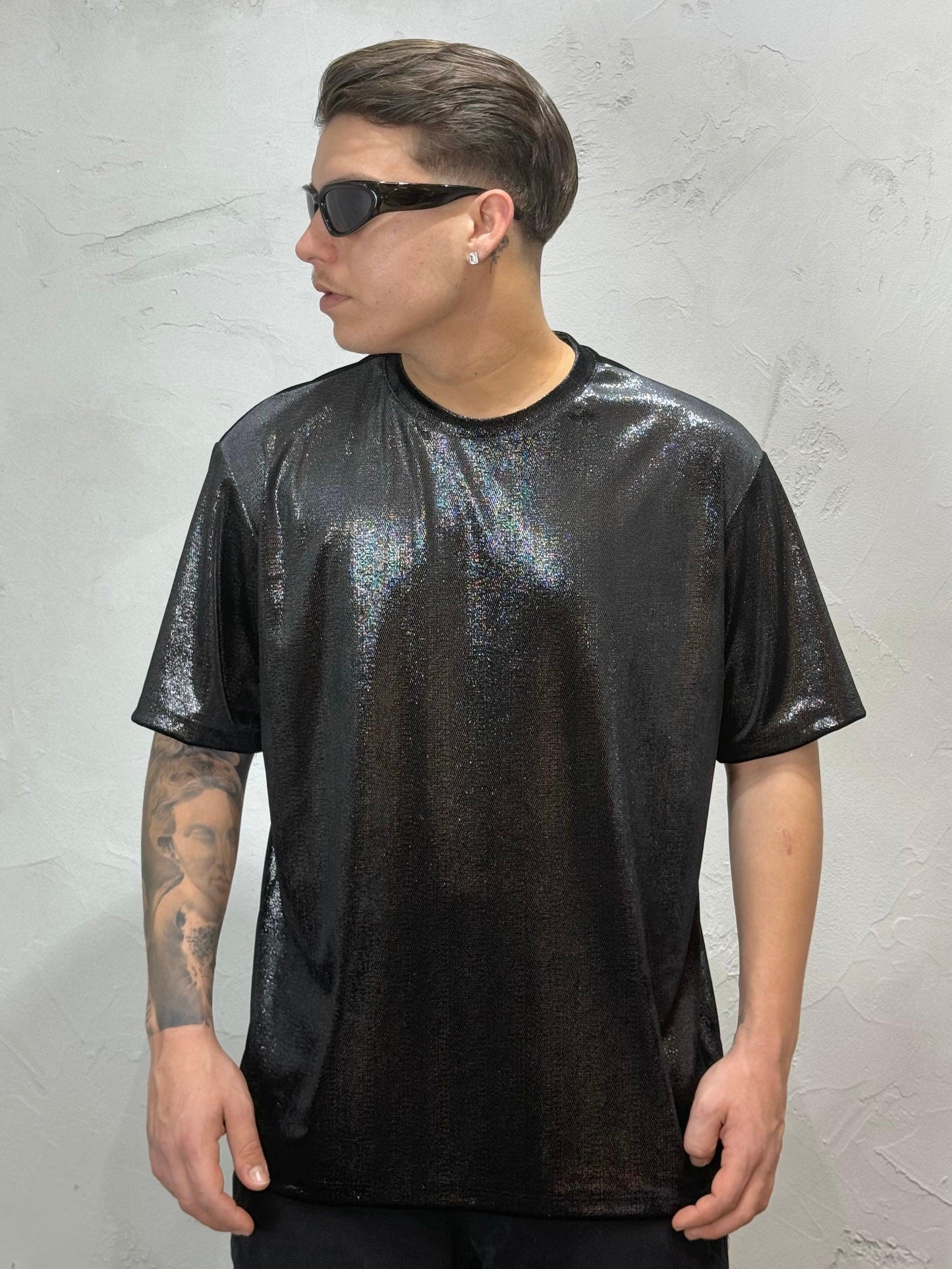 BLACK GLITTER T-SHIRT