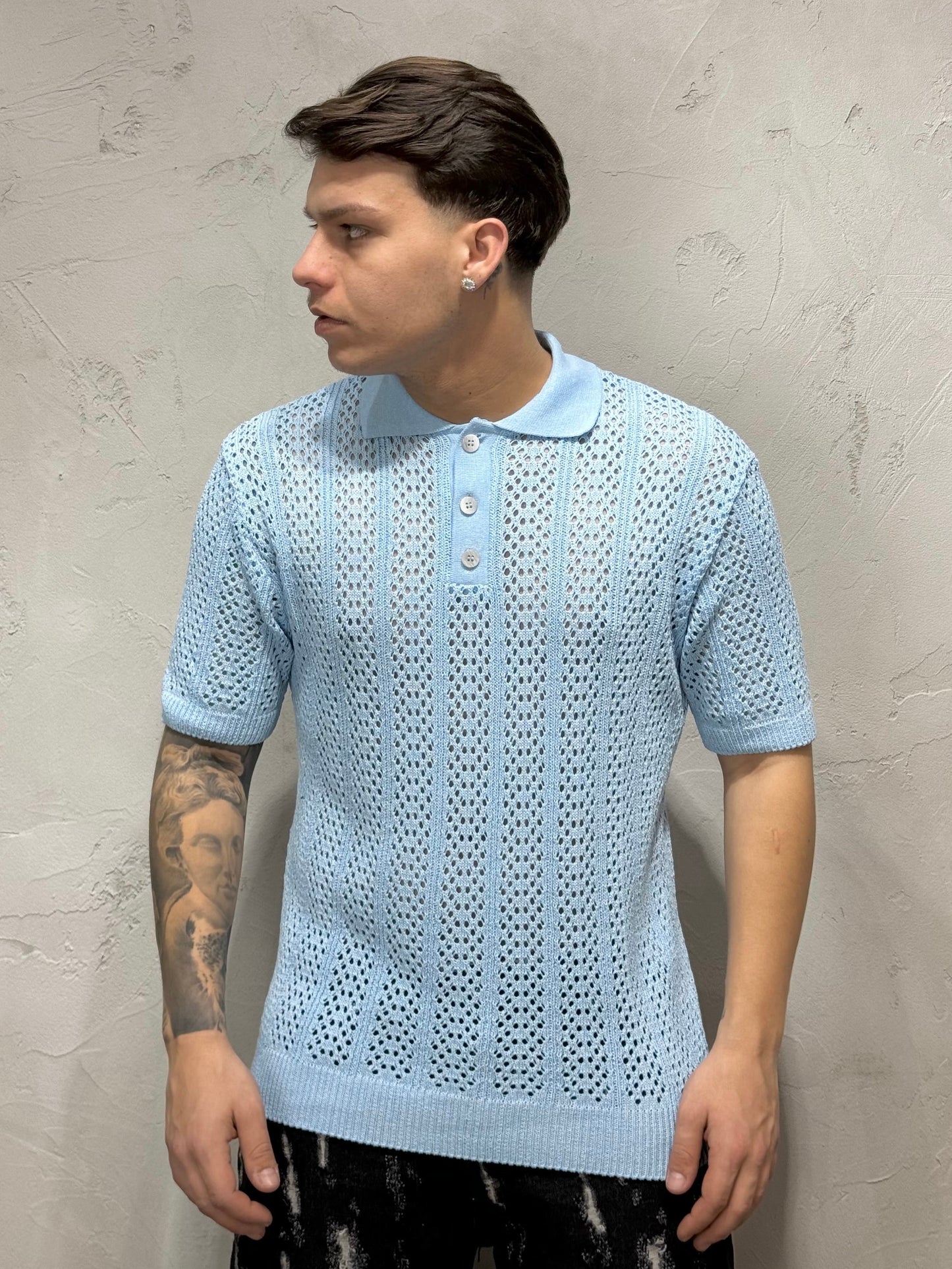 POLO PERFORATED BY CNTC LIGHT BLUE