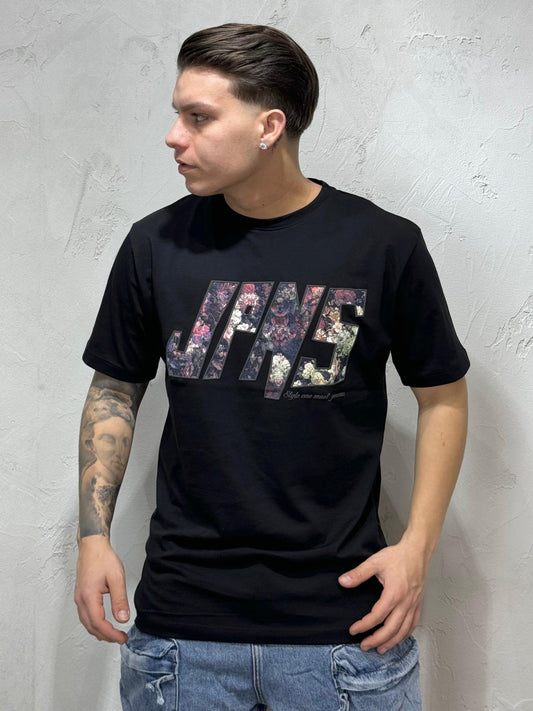 JPNS FLOWERS BLACK T-SHIRT