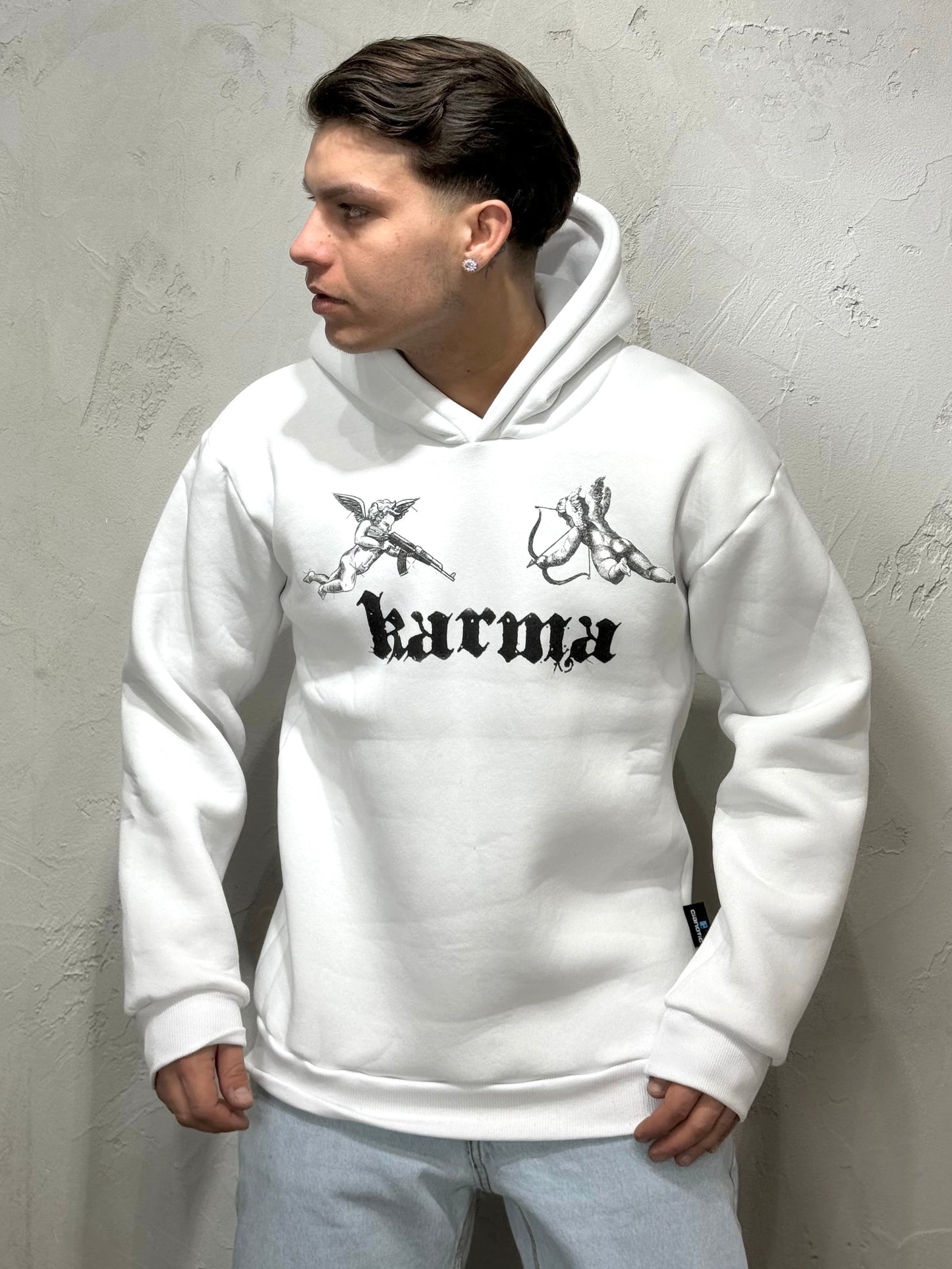 REGULAR FIT HOODIE KARMA WHITE