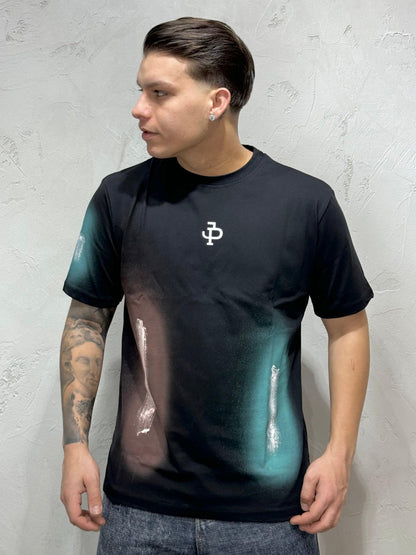 JPNS PAINTED BLACK T-SHIRT