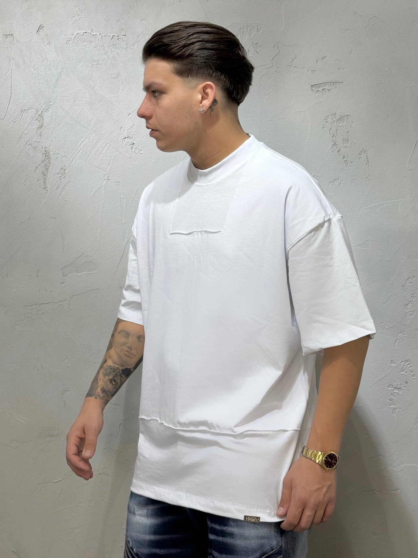 OVERLAPPED T-SHIRT**WHITE