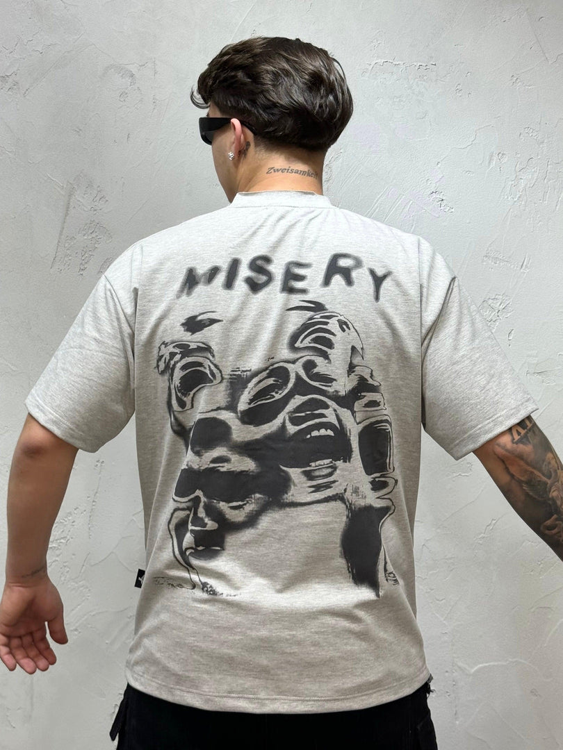 T-SHIRT MISERIA PAURA DELL'AMORE GRIGIO