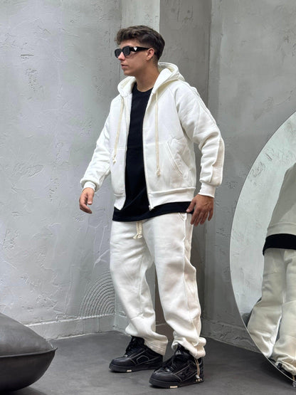 CONTRAST WHITE TRACKSUIT COORDINATE