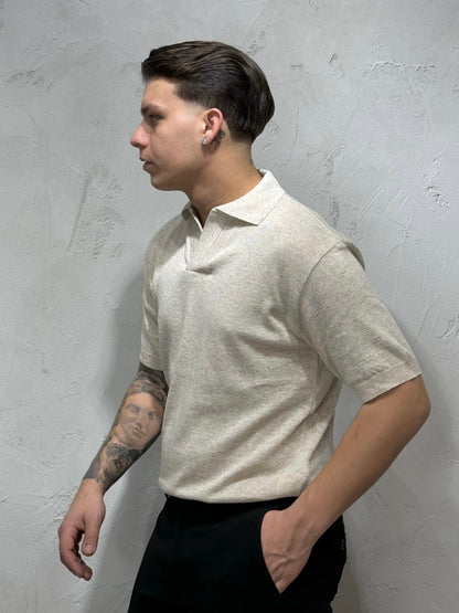 ELEGANT IVORY THREAD POLO SHIRT BY CNTC