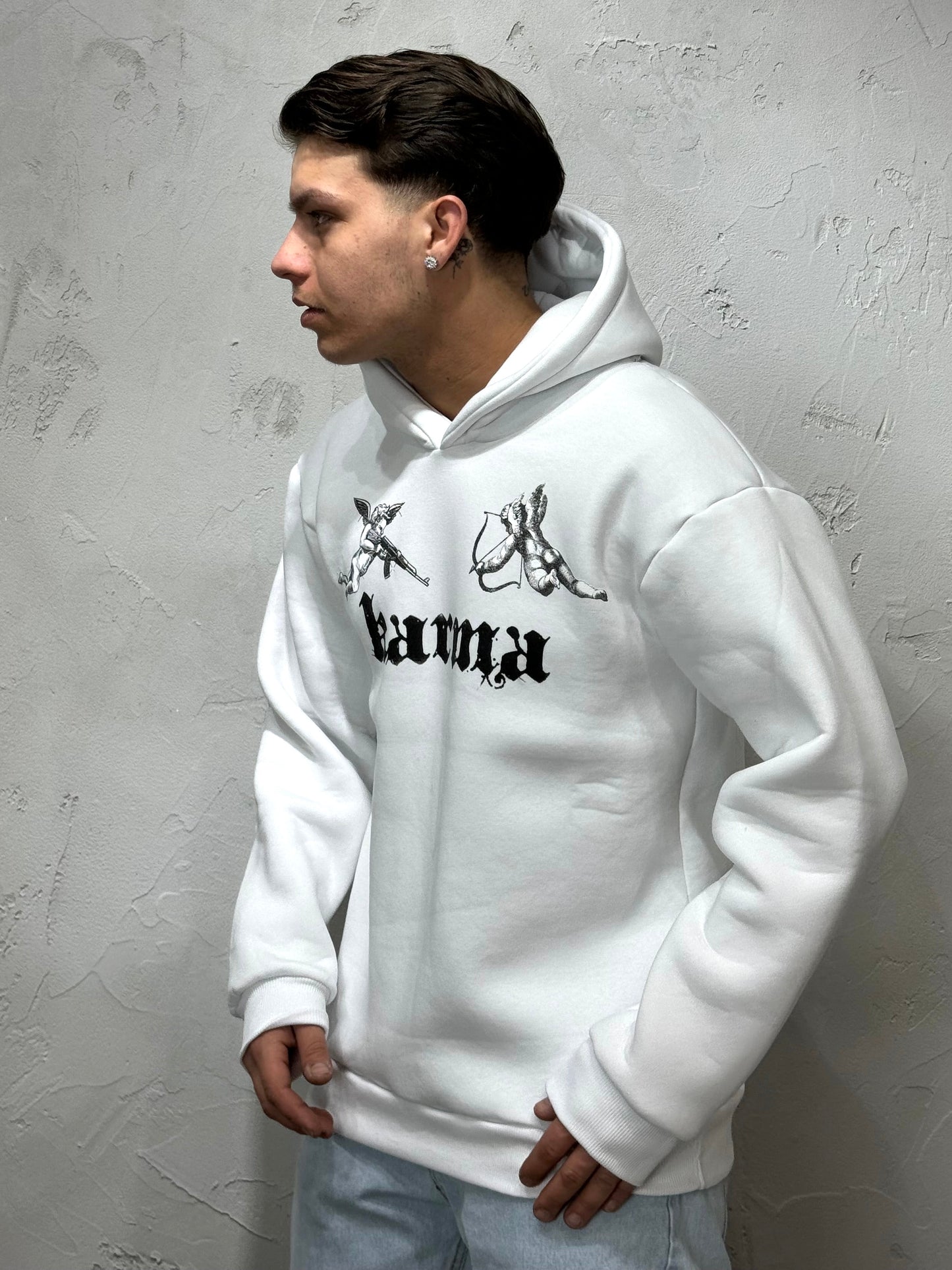 REGULAR FIT HOODIE KARMA WHITE